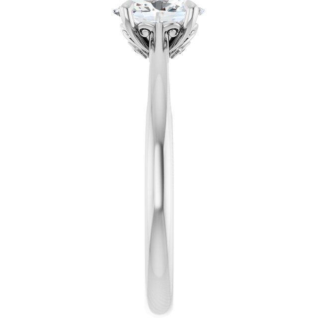0.91 carat Oval Lab-Grown D/VVS2+ Engraved Solitaire Engagement Ring in PLAT | ViewE