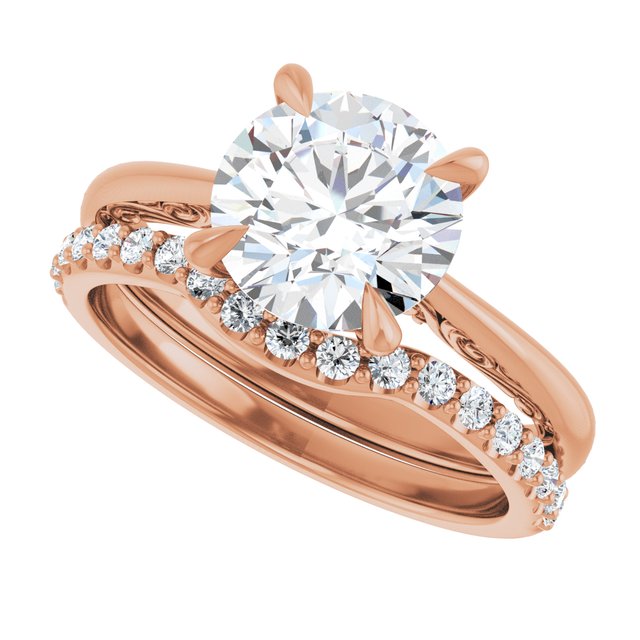 2.23 carat Round Lab-Grown GH/VS2+ Engraved Solitaire Engagement Ring in 14KR | AllComponents_View5