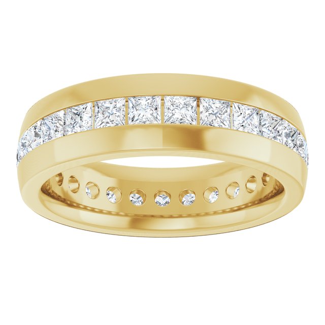 Modern 2.16 tcw Square Diamond D/VVS2+ Eternity Ring in 18KY | ViewS