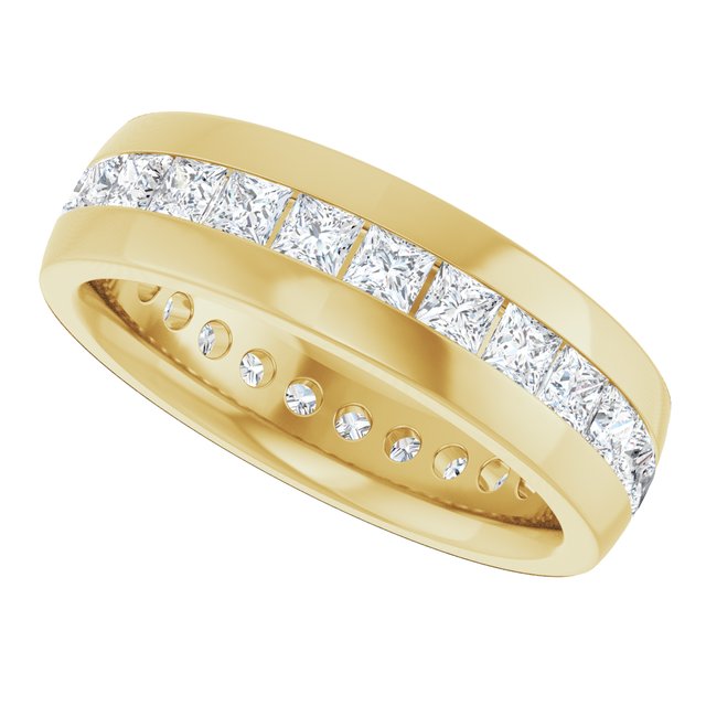 Modern 2.16 tcw Square Diamond D/VVS2+ Eternity Ring in 18KY | View5