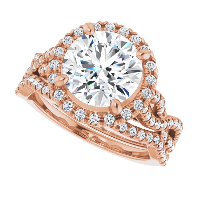 2.91 Tcw Round Moissanite DEF/VVS Infinity Halo Engagement Ring in 18KR | AllComponents_View5