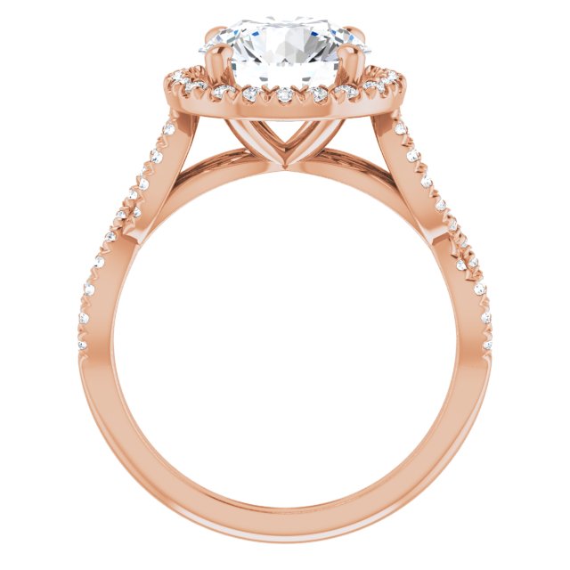 2.91 Tcw Round Moissanite DEF/VVS Infinity Halo Engagement Ring in 18KR | ViewB_4