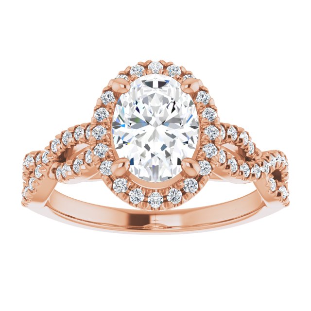 1.89 Tcw Oval Diamond EF/VS1+ Infinity Halo Engagement Ring in 18KR | ViewS 1.89 Tcw Oval Diamond EF/VS1+ Infinity Halo Engagement Ring in 18KR | ViewS