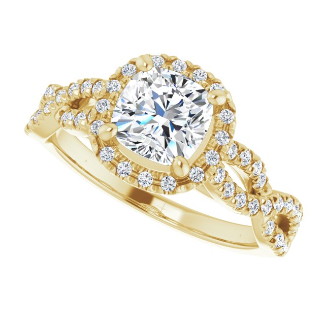 1.43 Tcw Cushion Lab-Grown D/VVS2+ Infinity Halo Engagement Ring in 18KY | View5