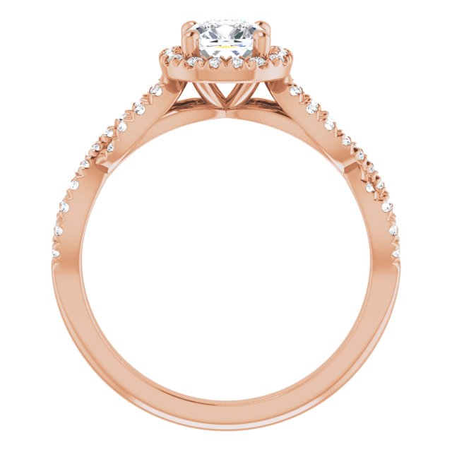 0.93 Tcw Cushion Diamond D/VVS2+ Infinity Halo Engagement Ring in 18KR | ViewB_4 0.93 Tcw Cushion Diamond D/VVS2+ Infinity Halo Engagement Ring in 18KR | ViewB_4