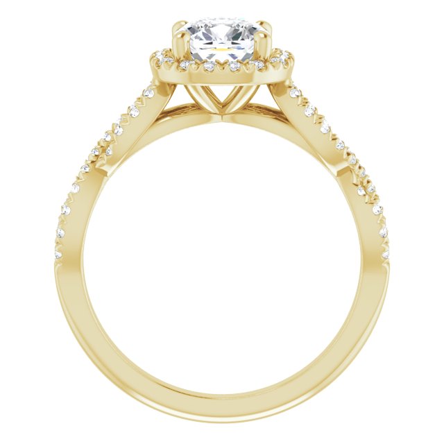 1.43 Tcw Cushion Lab-Grown D/VVS2+ Infinity Halo Engagement Ring in 18KY | ViewB_4