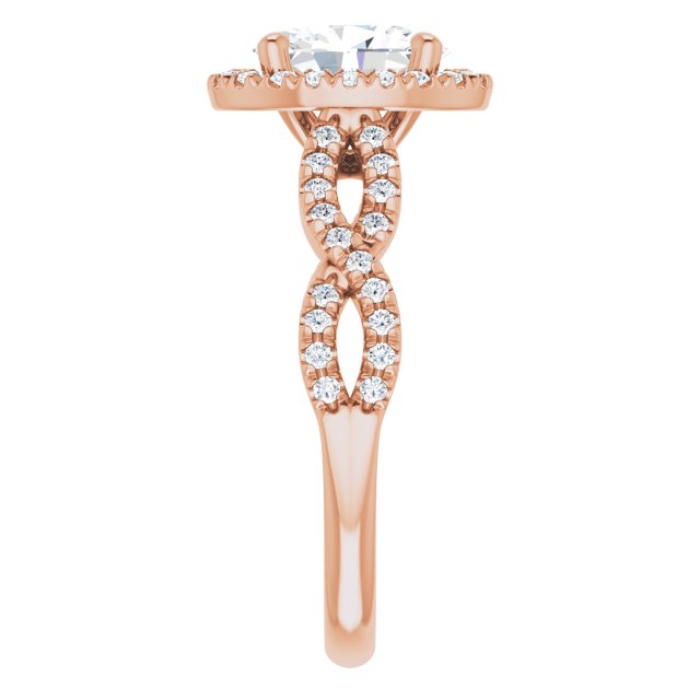 1.89 Tcw Oval Diamond EF/VS1+ Infinity Halo Engagement Ring in 18KR | ViewE 1.89 Tcw Oval Diamond EF/VS1+ Infinity Halo Engagement Ring in 18KR | ViewE