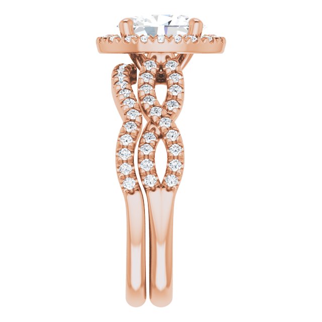1.89 Tcw Oval Diamond EF/VS1+ Infinity Halo Engagement Ring in 18KR | AllComponents_ViewE 1.89 Tcw Oval Diamond EF/VS1+ Infinity Halo Engagement Ring in 18KR | AllComponents_ViewE