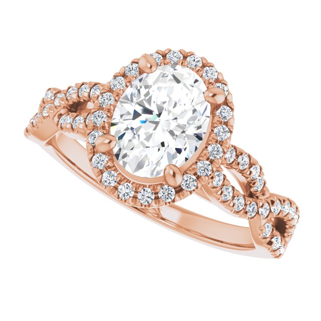 1.89 Tcw Oval Diamond EF/VS1+ Infinity Halo Engagement Ring in 18KR | View5 1.89 Tcw Oval Diamond EF/VS1+ Infinity Halo Engagement Ring in 18KR | View5