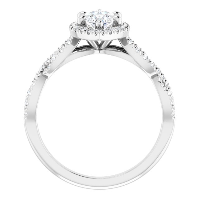 1.41 Tcw Marquise Diamond EF/VS1+ Infinity Halo Engagement Ring in 14KW | ViewB_4