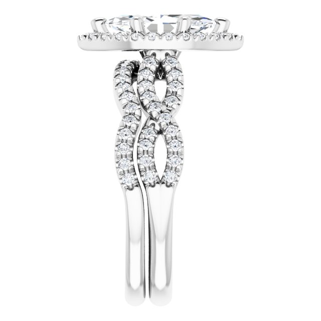 1.41 Tcw Marquise Diamond EF/VS1+ Infinity Halo Engagement Ring in 14KW | AllComponents_ViewE
