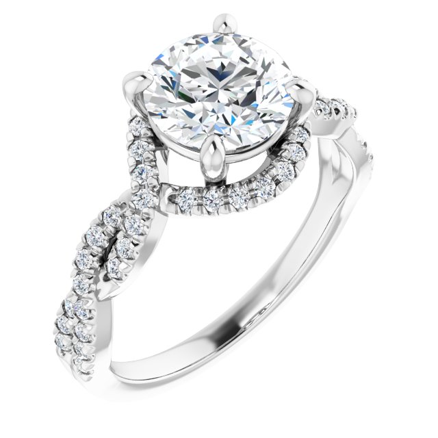 1.84 Tcw Round Lab-Grown EF/VS1+ Bypass Halo Engagement Ring in PLAT | ViewA 1.84 Tcw Round Lab-Grown EF/VS1+ Bypass Halo Engagement Ring in PLAT | ViewA