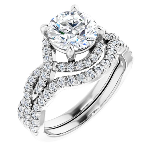 1.84 Tcw Round Lab-Grown EF/VS1+ Bypass Halo Engagement Ring in PLAT | AllComponents_ViewA 1.84 Tcw Round Lab-Grown EF/VS1+ Bypass Halo Engagement Ring in PLAT | AllComponents_ViewA