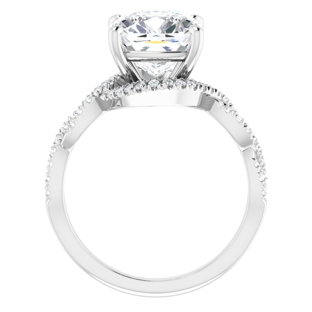 3.65 Tcw Cushion Lab-Grown GH/VS2+ Bypass Halo Engagement Ring in 18KW | ViewB_4 3.65 Tcw Cushion Lab-Grown GH/VS2+ Bypass Halo Engagement Ring in 18KW | ViewB_4