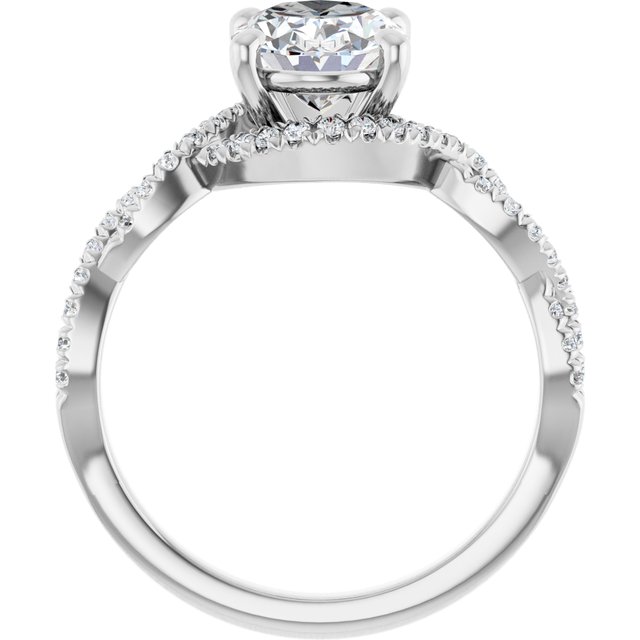 2.44 Tcw Oval Lab-Grown D/VVS2+ Bypass Halo Engagement Ring in 14KW | ViewB_4