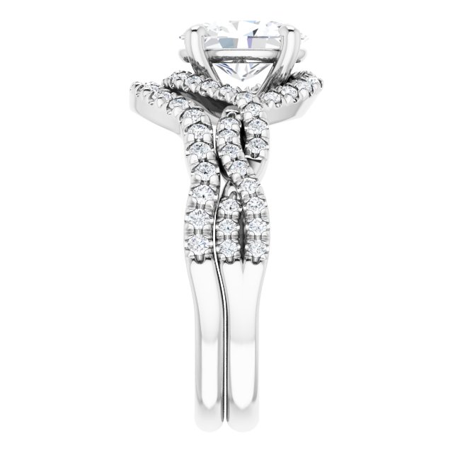 1.84 Tcw Oval Lab-Grown GH/VS2+ Bypass Halo Engagement Ring in 14KW | AllComponents_ViewE