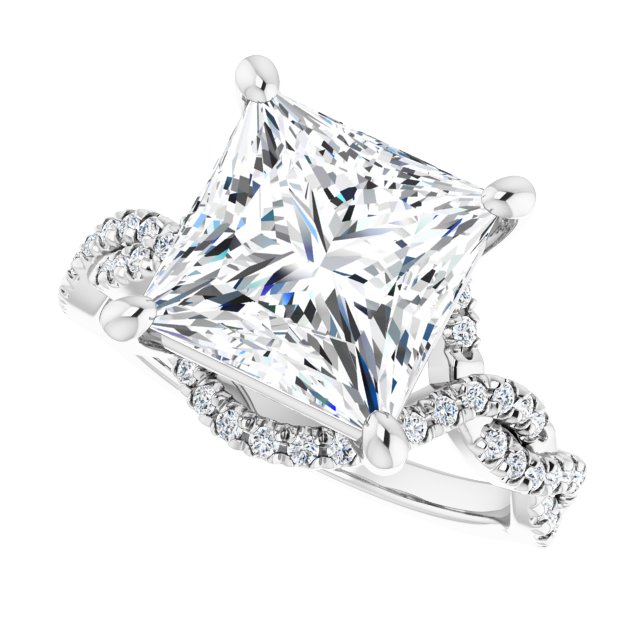 4.66 Tcw Square Lab-Grown EF/VS1+ Bypass Halo Engagement Ring in PLAT | View5