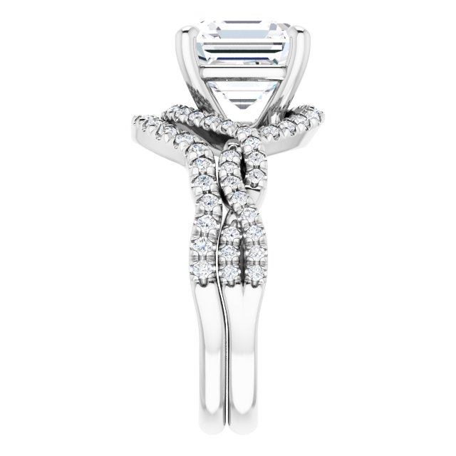 3.35 Tcw Asscher Lab-Grown EF/VS1+ Bypass Halo Engagement Ring in PLAT | AllComponents_ViewE