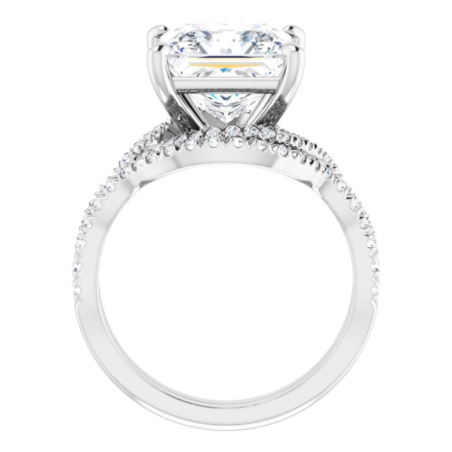 4.66 Tcw Square Lab-Grown EF/VS1+ Bypass Halo Engagement Ring in PLAT | AllComponents_ViewB_4