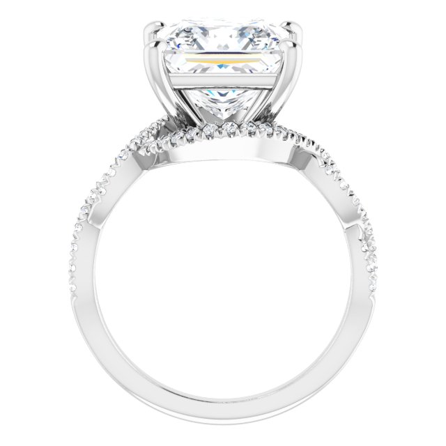 4.66 Tcw Square Lab-Grown EF/VS1+ Bypass Halo Engagement Ring in PLAT | ViewB_4