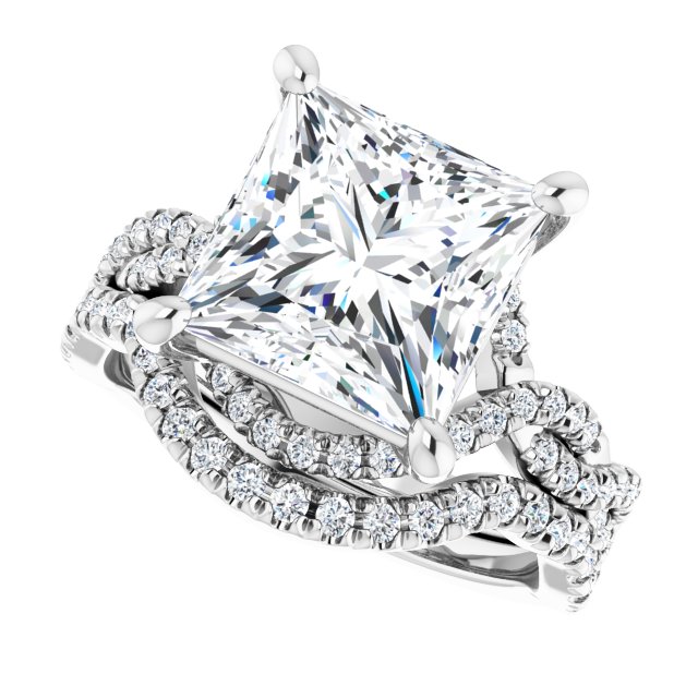 4.66 Tcw Square Lab-Grown EF/VS1+ Bypass Halo Engagement Ring in PLAT | AllComponents_View5