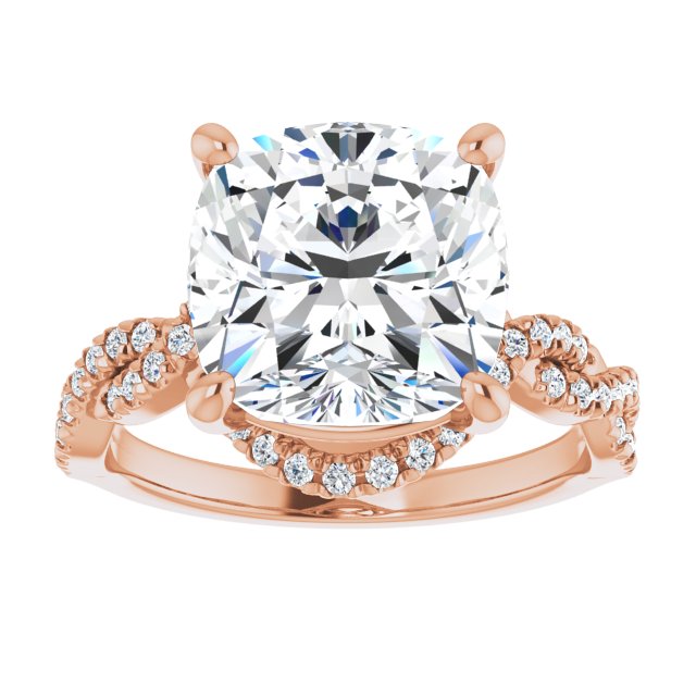 5.37 Tcw Cushion Diamond GH/VS2+ Bypass Halo Engagement Ring in 18KR | ViewS 5.37 Tcw Cushion Diamond GH/VS2+ Bypass Halo Engagement Ring in 18KR | ViewS