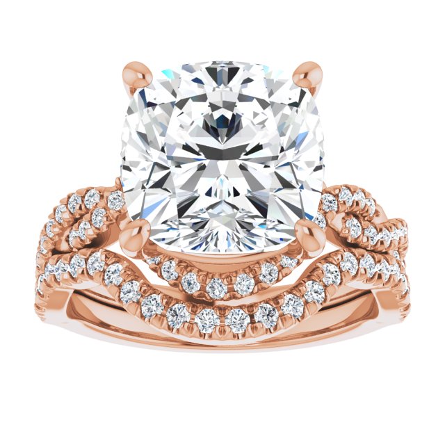 5.37 Tcw Cushion Diamond GH/VS2+ Bypass Halo Engagement Ring in 18KR | AllComponents_ViewS 5.37 Tcw Cushion Diamond GH/VS2+ Bypass Halo Engagement Ring in 18KR | AllComponents_ViewS