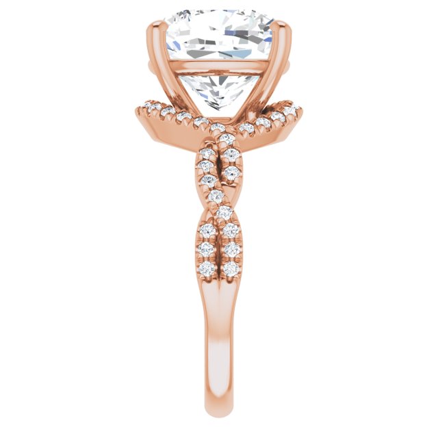 5.37 Tcw Cushion Diamond GH/VS2+ Bypass Halo Engagement Ring in 18KR | ViewE 5.37 Tcw Cushion Diamond GH/VS2+ Bypass Halo Engagement Ring in 18KR | ViewE