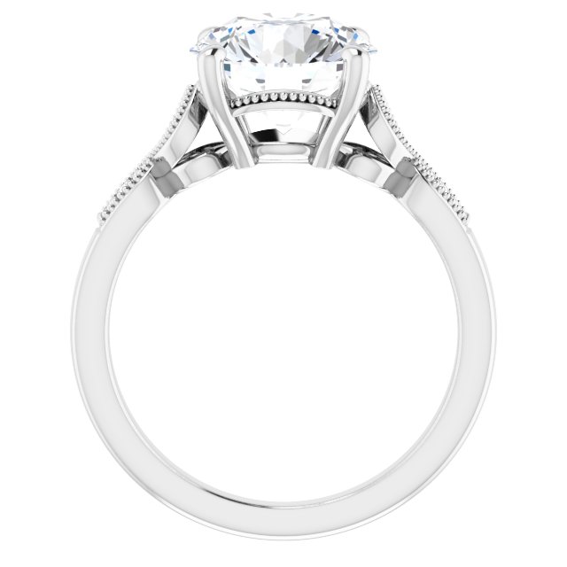 3.17 Round Diamond EF/VS1+ Vintage Sidestone Engagement Ring in 14KW | ViewB_4 3.17 Round Diamond EF/VS1+ Vintage Sidestone Engagement Ring in 14KW | ViewB_4