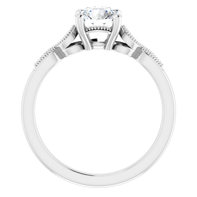 1.05 Round Lab-Grown D/VVS2+ Vintage Sidestone Engagement Ring in PLAT | ViewB_4 1.05 Round Lab-Grown D/VVS2+ Vintage Sidestone Engagement Ring in PLAT | ViewB_4