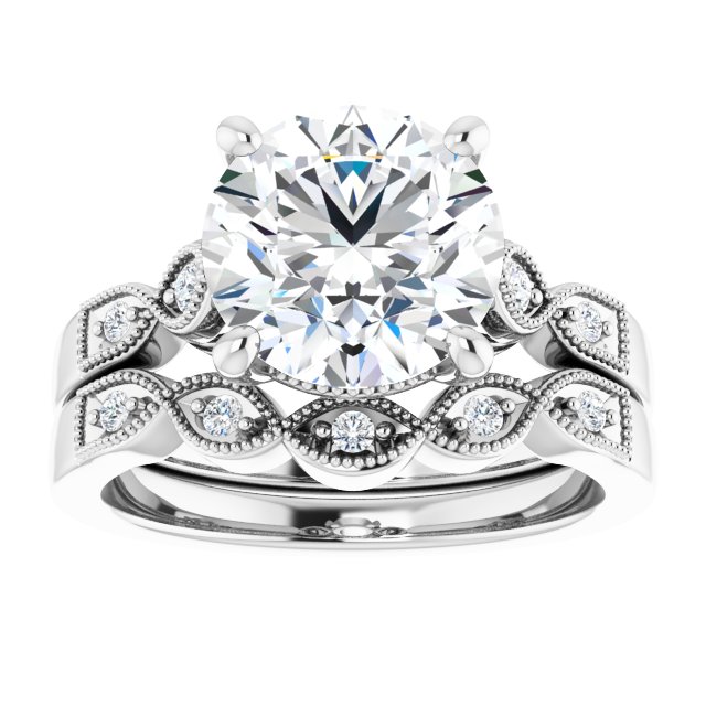 3.17 Round Diamond EF/VS1+ Vintage Sidestone Engagement Ring in 14KW | AllComponents_ViewS 3.17 Round Diamond EF/VS1+ Vintage Sidestone Engagement Ring in 14KW | AllComponents_ViewS