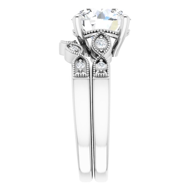 3.17 Round Diamond EF/VS1+ Vintage Sidestone Engagement Ring in 14KW | AllComponents_ViewE 3.17 Round Diamond EF/VS1+ Vintage Sidestone Engagement Ring in 14KW | AllComponents_ViewE