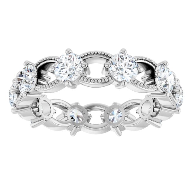 Vintage 2.30 tcw Round Lab-Grown GH/VS2+ Eternity Ring in PLAT | ViewS