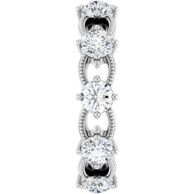 Vintage 2.30 tcw Round Lab-Grown GH/VS2+ Eternity Ring in PLAT | ViewE