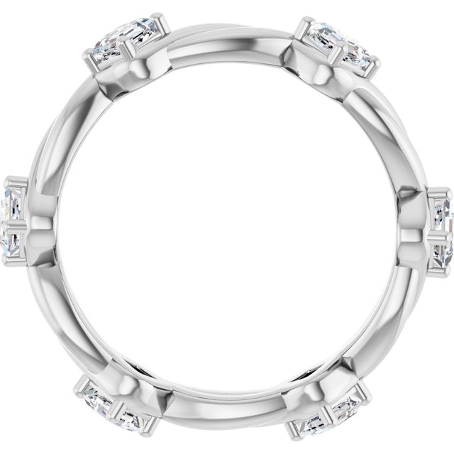 Cable 0.78 tcw Asscher Moissanite DEF/VVS Eternity Ring in 14KW | ViewB_4 Cable 0.78 tcw Asscher Moissanite DEF/VVS Eternity Ring in 14KW | ViewB_4