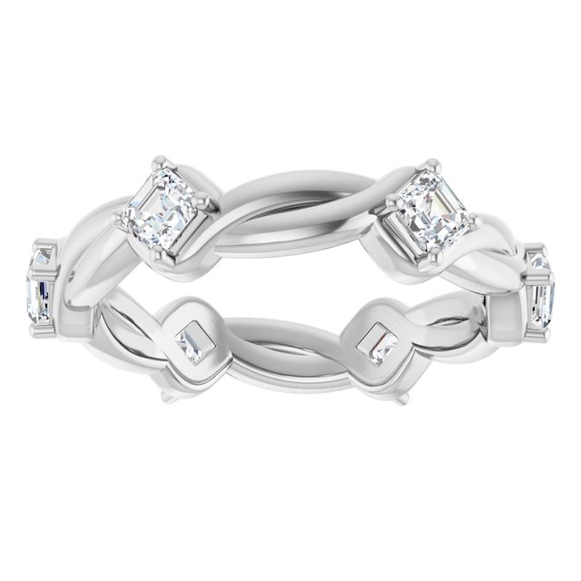 Cable 0.78 tcw Asscher Moissanite DEF/VVS Eternity Ring in 14KW | ViewS Cable 0.78 tcw Asscher Moissanite DEF/VVS Eternity Ring in 14KW | ViewS