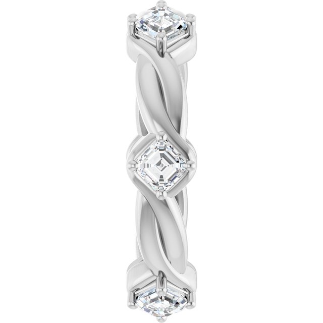 Cable 0.78 tcw Asscher Moissanite DEF/VVS Eternity Ring in 14KW | ViewE Cable 0.78 tcw Asscher Moissanite DEF/VVS Eternity Ring in 14KW | ViewE