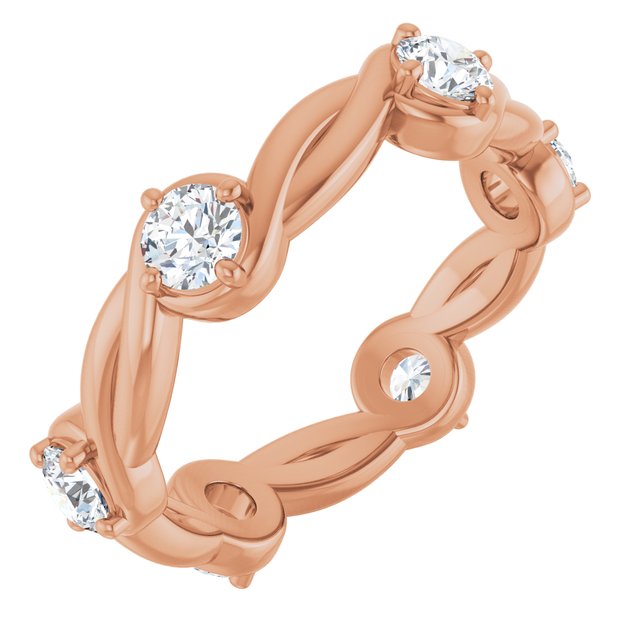 Cable 0.96 tcw Round Diamond GH/VS2+ Eternity Ring in 14KR | ViewA