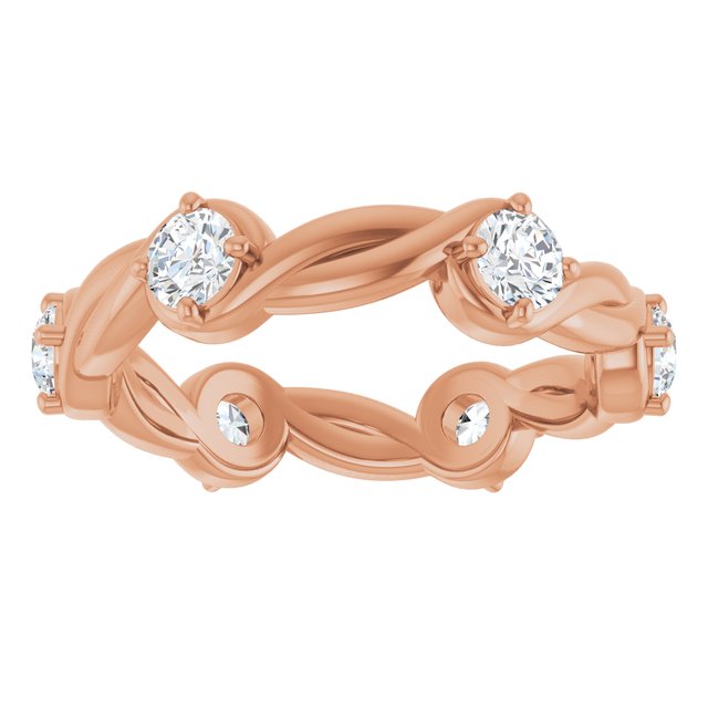 Cable 0.96 tcw Round Diamond GH/VS2+ Eternity Ring in 14KR | ViewS