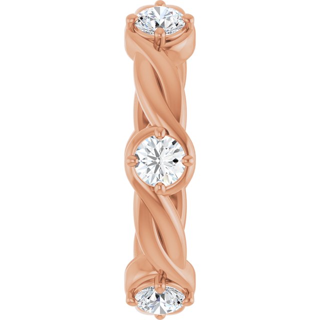 Cable 0.96 tcw Round Diamond GH/VS2+ Eternity Ring in 14KR | ViewE