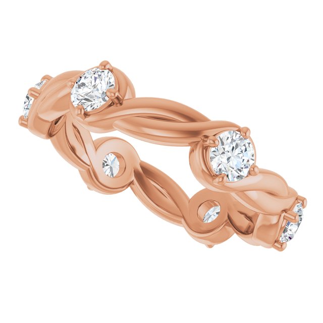 Cable 0.96 tcw Round Diamond GH/VS2+ Eternity Ring in 14KR | View5