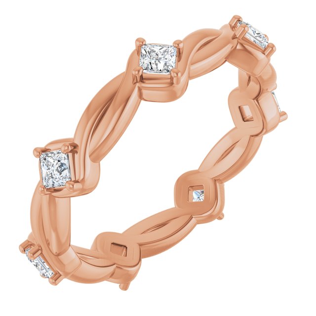 Cable 0.56 tcw Square Diamond EF/VS1+ Eternity Ring in 18KR | ViewA