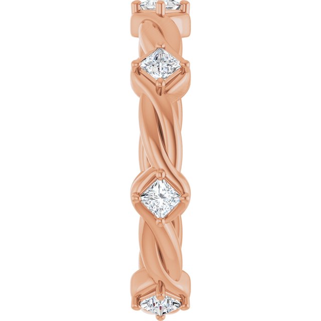 Cable 0.56 tcw Square Diamond EF/VS1+ Eternity Ring in 18KR | ViewE