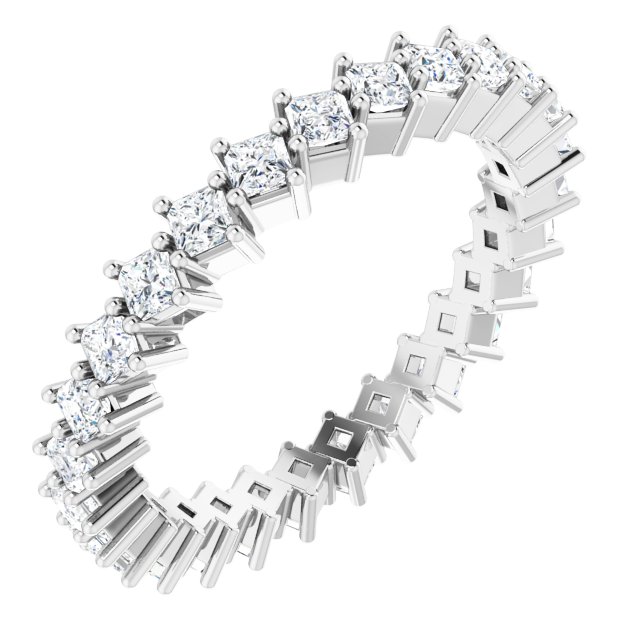 Floating 1.35 tcw Square Lab-Grown GH/VS2+ Eternity Ring in 14KW | ViewA Floating 1.35 tcw Square Lab-Grown GH/VS2+ Eternity Ring in 14KW | ViewA