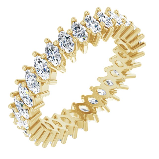 Floating 2.03 tcw Marquise Diamond EF/VS1+ Eternity Ring in 18KY | ViewA Floating 2.03 tcw Marquise Diamond EF/VS1+ Eternity Ring in 18KY | ViewA