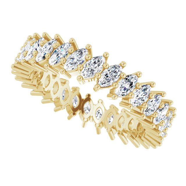 Floating 2.03 tcw Marquise Diamond EF/VS1+ Eternity Ring in 18KY | View5 Floating 2.03 tcw Marquise Diamond EF/VS1+ Eternity Ring in 18KY | View5