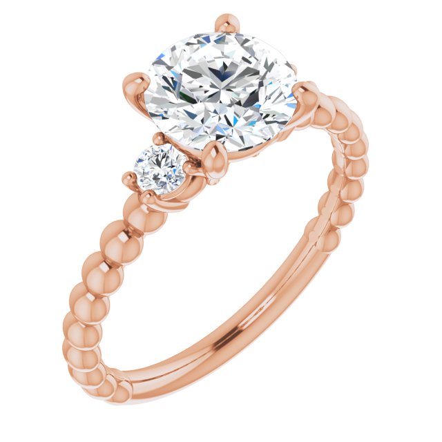 1.64 tcw Round Lab-Grown GH/VS2+ Modern Three Stone Engagement Ring in 14KR | ViewA 1.64 tcw Round Lab-Grown GH/VS2+ Modern Three Stone Engagement Ring in 14KR | ViewA