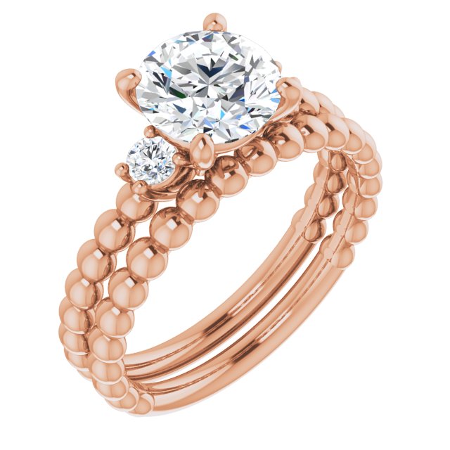 1.64 tcw Round Lab-Grown GH/VS2+ Modern Three Stone Engagement Ring in 14KR | AllComponents_ViewA 1.64 tcw Round Lab-Grown GH/VS2+ Modern Three Stone Engagement Ring in 14KR | AllComponents_ViewA
