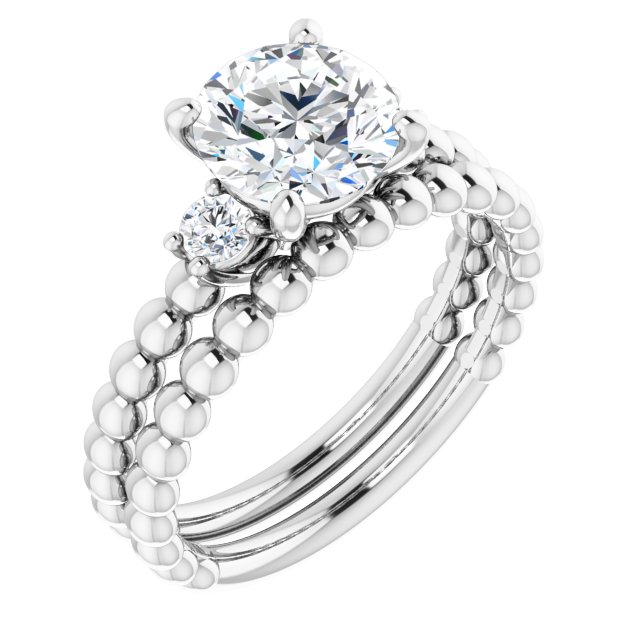 1.64 tcw Round Lab-Grown GH/VS2+ Modern Three Stone Engagement Ring in 14KW | AllComponents_ViewA 1.64 tcw Round Lab-Grown GH/VS2+ Modern Three Stone Engagement Ring in 14KW | AllComponents_ViewA