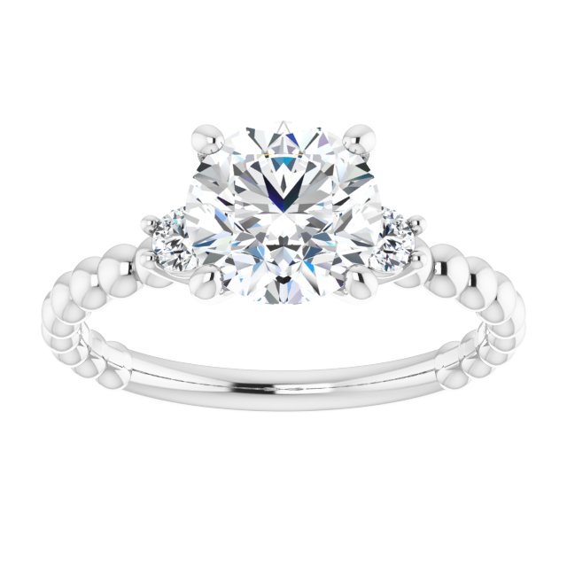 1.64 tcw Round Lab-Grown GH/VS2+ Modern Three Stone Engagement Ring in 14KW | ViewS 1.64 tcw Round Lab-Grown GH/VS2+ Modern Three Stone Engagement Ring in 14KW | ViewS